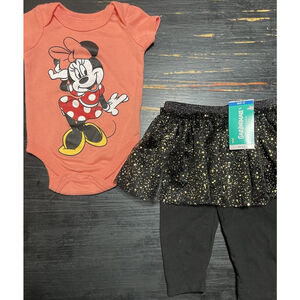 3-6 Months Girls Minnie Mouse Body Suit And Tutu Pants